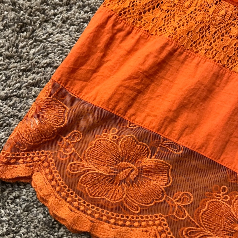 Ruby Ribbon Orange Lace Top - Picture 3 of 4